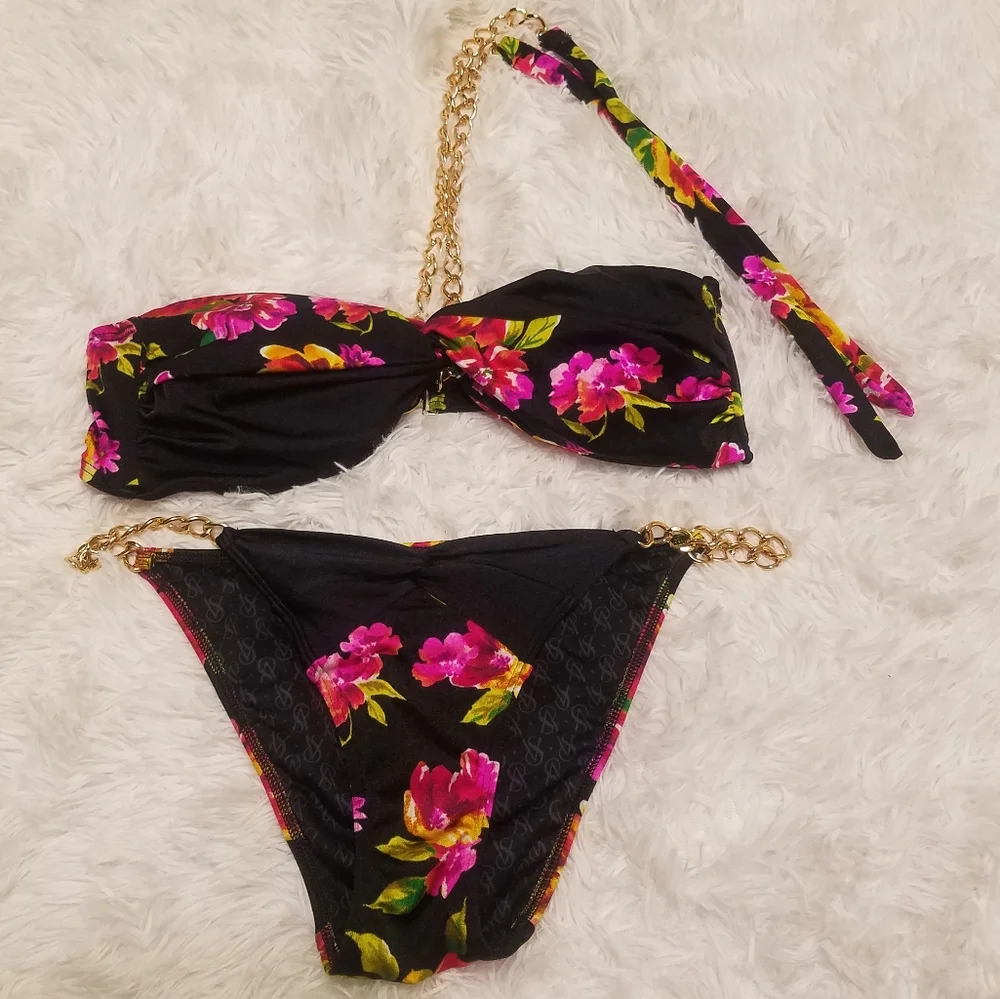 Victoria's Secret Vintage 2013 Floral Chain Bikini